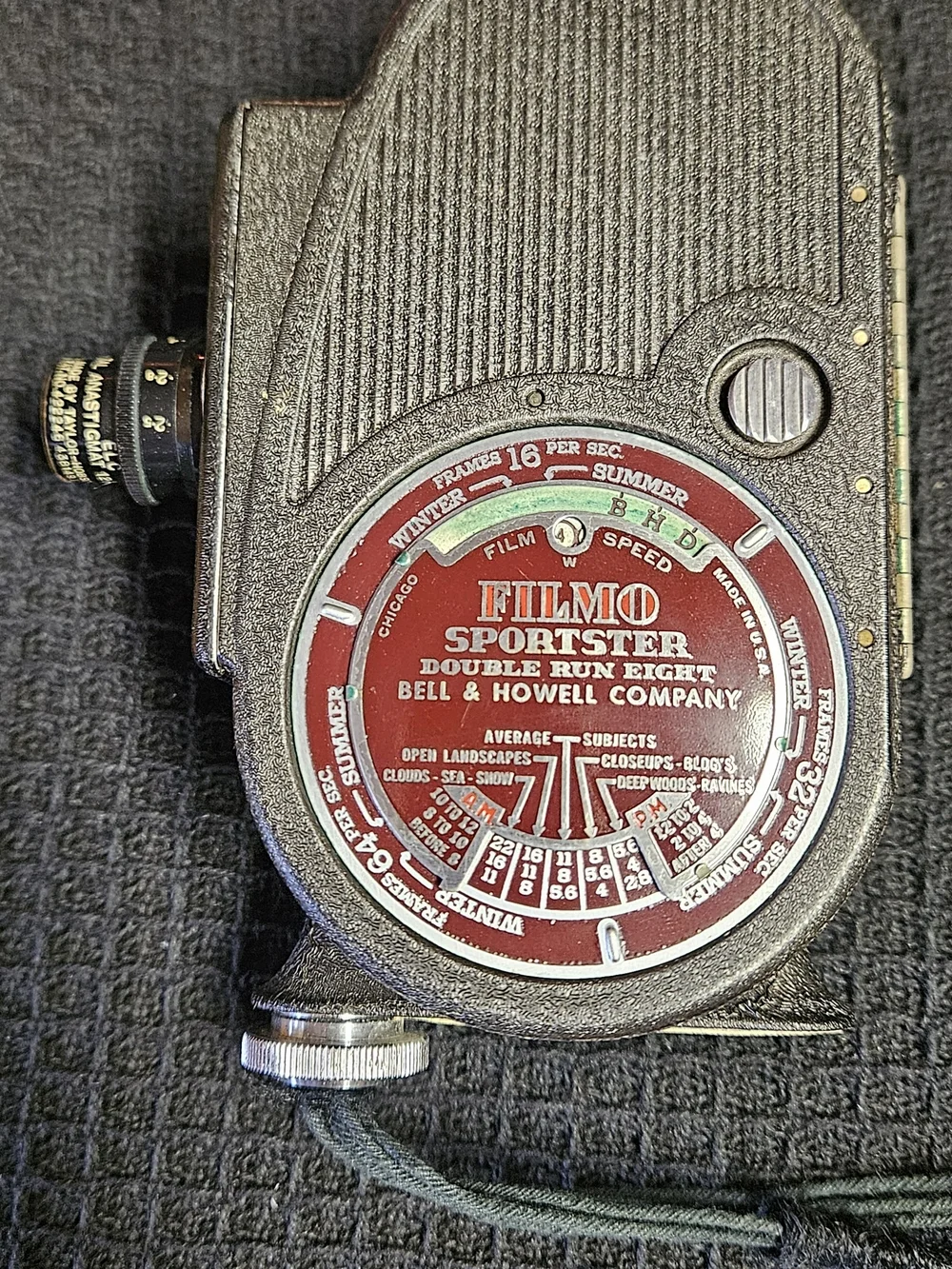 Filmo Sportster Bell & Howell 8mm Movie Camera & Exposure Meter With Accessories